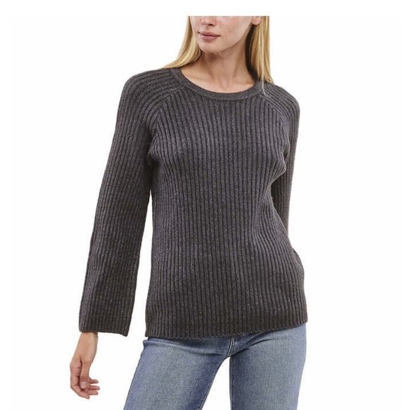 Fever Sweaters - Fever Women's Size XL Gray Bell Sleeve Ribbed Sweater NWT